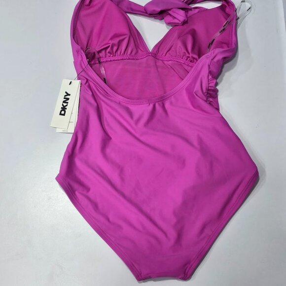 Dkny Tie-Back Halter-Style One-Piece Swimsuit - Picture 6 of 7